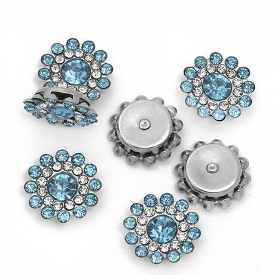 لوازم جانبی چین عمده فروشی Rhinestone مروارید الماس کریستال فلزی دکمه برای لباس مو مرکز خم
