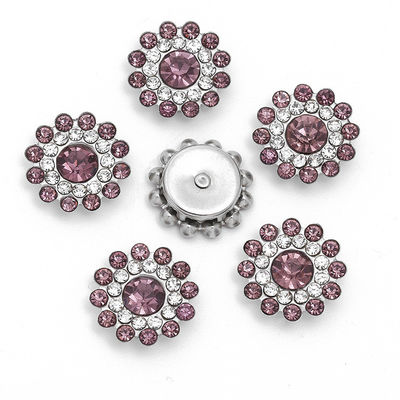 لوازم جانبی چین عمده فروشی Rhinestone مروارید الماس کریستال فلزی دکمه برای لباس مو مرکز خم